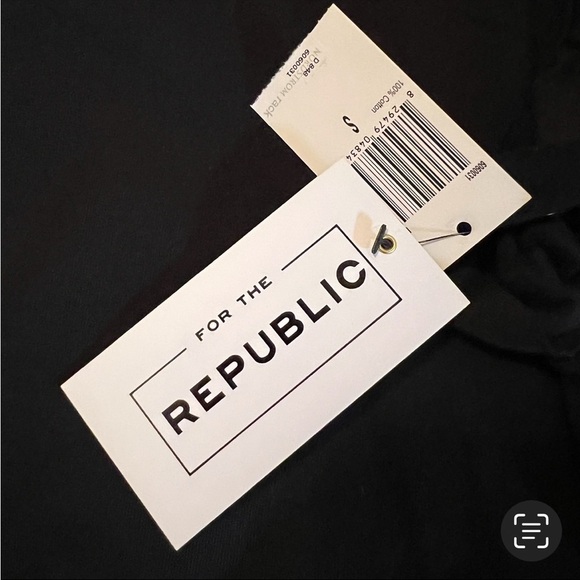 NEW For the Republic Flutter Sleeve Crew Neck Top S Boxy Oversized Black - Picture 11 of 11